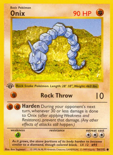 Onix, Pokémon card BS 56 — Base Set set
