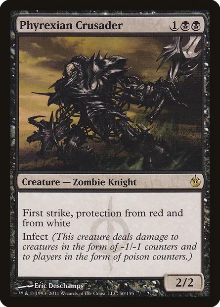 Phyrexian Crusader, Magic card MBS 50 — Mirrodin Besieged set