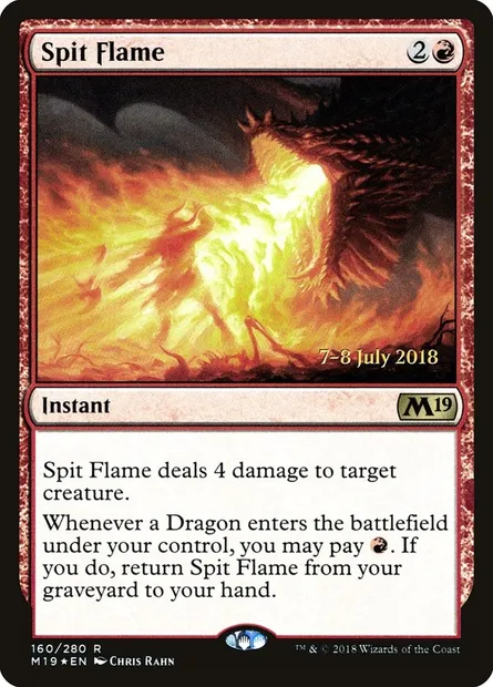 Spit Flame, Magic card PM19 160s — Core Set 2019 Promos set
