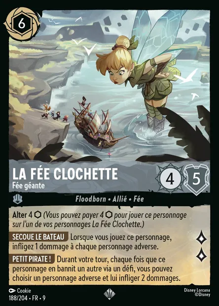 La Fée Clochette - Fée géante, carte Disney Lorcana CH9-188 — extension Fabuleux
