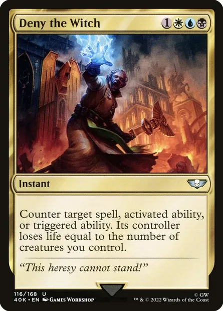 Deny the Witch, Magic card 40K 116 — Warhammer 40,000 Commander set