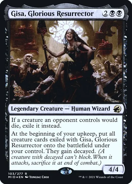 Gisa, Glorious Resurrector, Magic card PMID 103s — Innistrad: Midnight Hunt Promos set