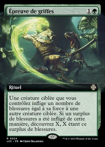 Épreuve de griffes, carte Magic LCC 24 — extension The Lost Caverns of Ixalan Commander