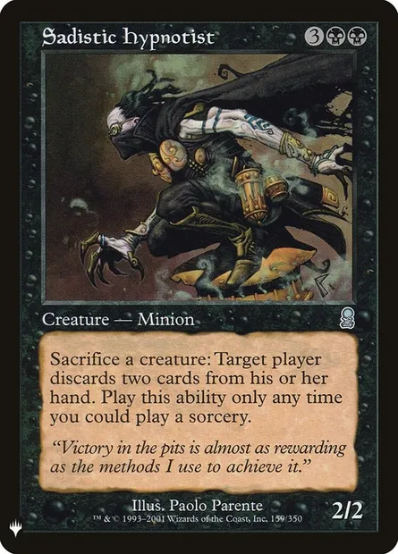 Sadistic Hypnotist, Magic card PLST ODY-159 — The List set
