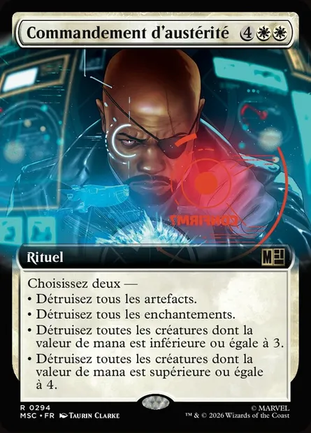 Commandement d'austérité, carte Magic MSC 294 — extension Marvel Super Heroes Commander