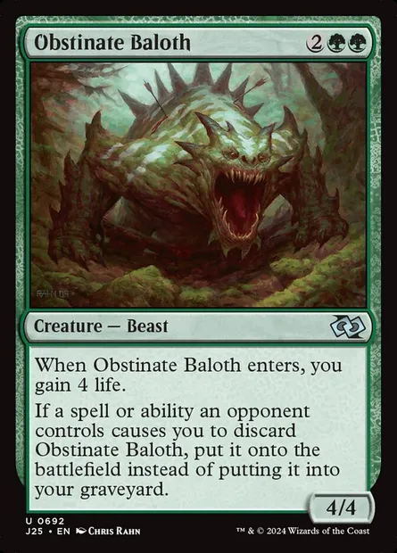 Obstinate Baloth, Magic card J25 692 — Foundations Jumpstart set