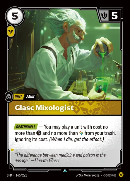 Glasc Mixologist, Riftbound card SFD 165 — Spiritforged set