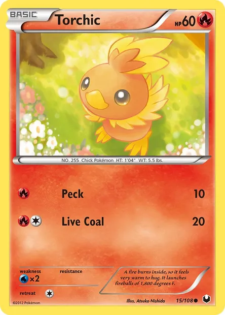 Torchic, Pokémon card DEX 15 — Dark Explorers set