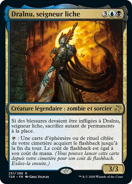 Dralnu, seigneur liche, carte Magic TSR 251 — extension Spirale Temporelle Remastered