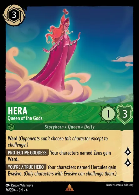 Hera - Queen of the Gods, Disney Lorcana card CH4-076 — Ursula's Return set