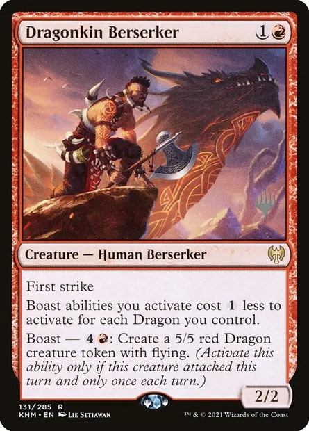 Dragonkin Berserker, Magic card PKHM 131p — Kaldheim Promos set