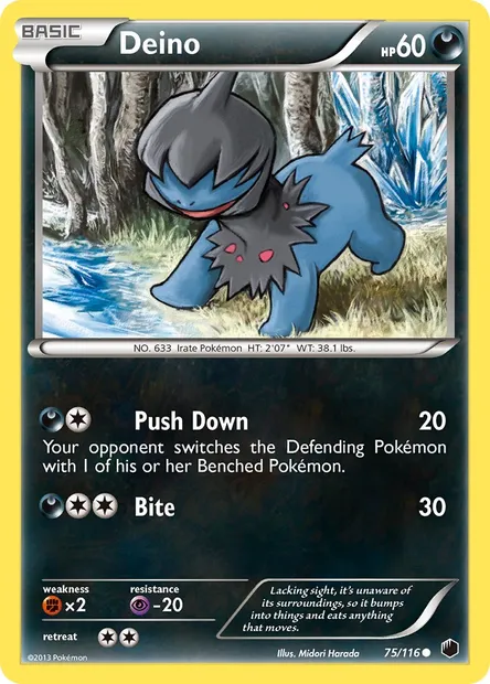 Deino, Pokémon card PLF 75 — Plasma Freeze set