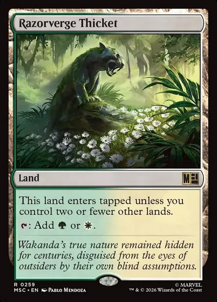 Razorverge Thicket, Magic card MSC 259 — Marvel Super Heroes Commander set