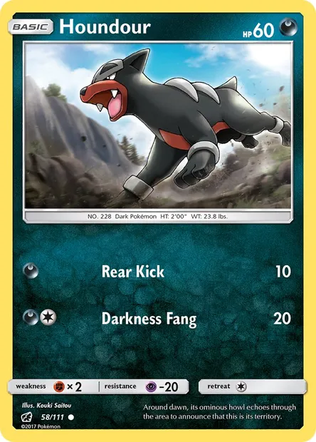 Houndour, Pokémon card CIN 58 — Crimson Invasion set
