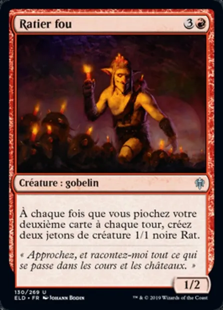 Ratier fou, carte Magic ELD 130 — extension Throne of Eldraine
