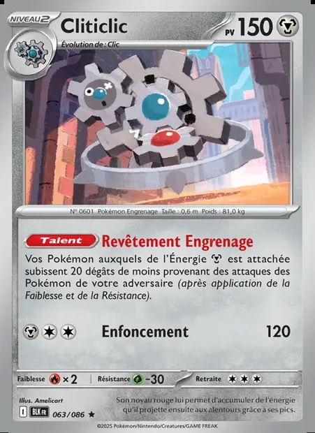 Cliticlic, carte Pokémon BLK 063 — extension Foudre Noire