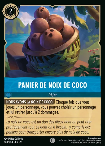 Panier de Noix de Coco, carte Disney Lorcana CH9-169 — extension Fabuleux