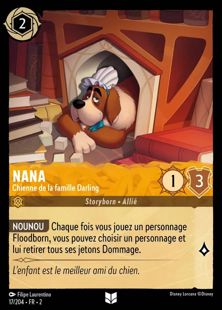 Nana - Chienne de la famille Darling, carte Disney Lorcana CH2-017 — extension L'Ascension des Floodborn