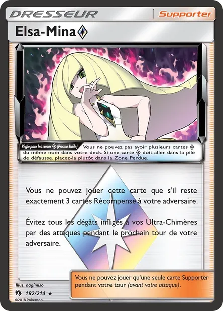 Elsa-Mina ◇, carte Pokémon LOT 182 — extension Tonnerre Perdu