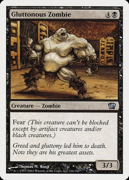 Gluttonous Zombie, Magic card 8ED 136 — Eighth Edition set