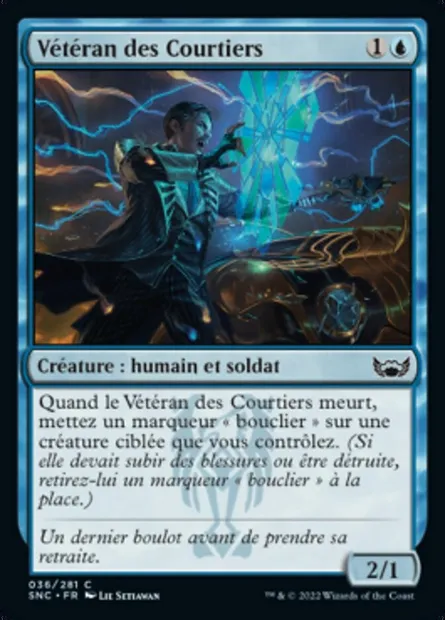 Vétéran des Courtiers, carte Magic SNC 36 — extension Les rues de la Nouvelle-Capenna