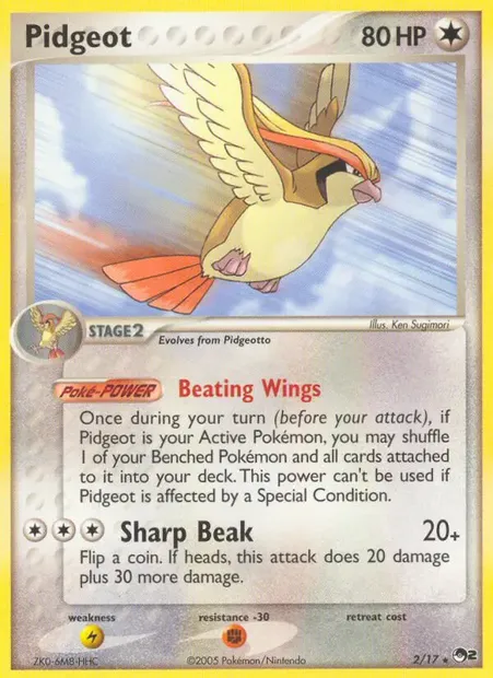 Roucarnage, carte Pokémon P2 2 — extension POP Série 2