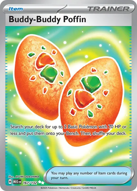 Buddy-Buddy Poffin, Pokémon card MEG 167 — Mega Evolution set