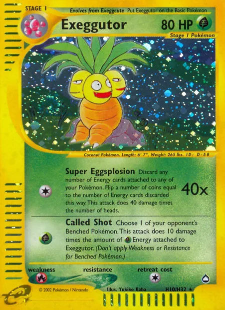 Exeggutor, Pokémon card AQ H10 — Aquapolis set