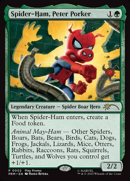 Spider-Ham, Peter Porker, Magic card PW25 10 — Wizards Play Network 2025 set