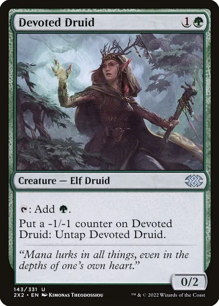 Devoted Druid, Magic card 2X2 143 — Double Masters 2022 set