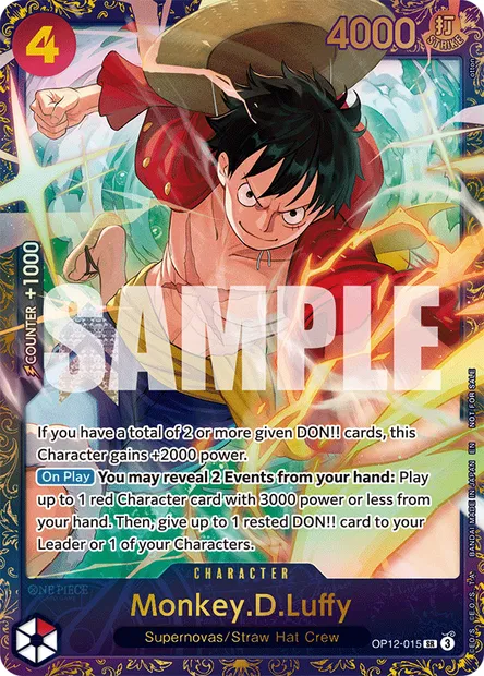 Monkey D. Luffy, carte One Piece OP12-015 — extension L'HÉRITAGE DU MAÎTRE