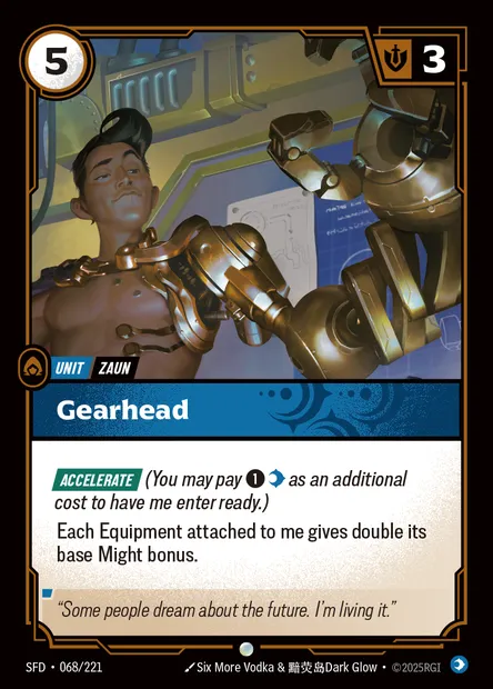 Gearhead, carte Riftbound SFD 068 — extension Spiritforged