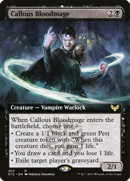 Callous Bloodmage, Magic card STX 302 — Strixhaven: School of Mages set