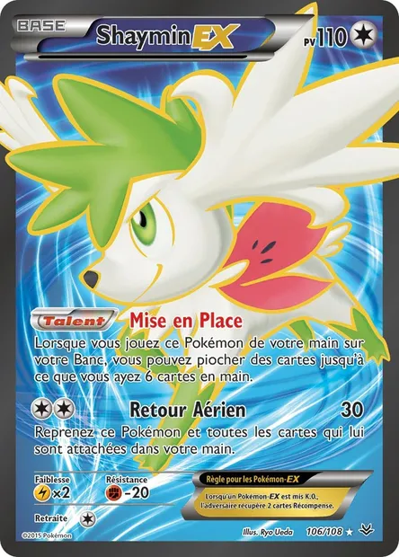 Shaymin EX, carte Pokémon ROS 106 — extension Ciel Rugissant