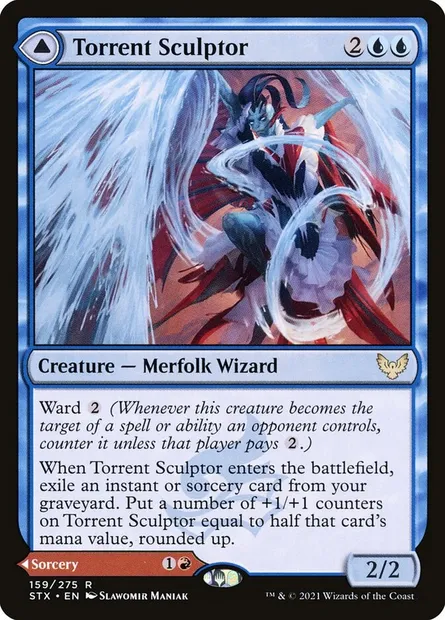 Torrent Sculptor // Flamethrower Sonata, Magic card STX 159 — Strixhaven: School of Mages set