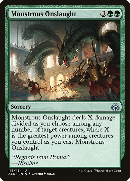 Monstrous Onslaught, Magic card AER 116 — Aether Revolt set