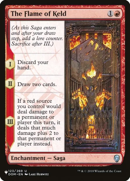 La Flamme de Keld, carte Magic PLST DOM-123 — extension The List
