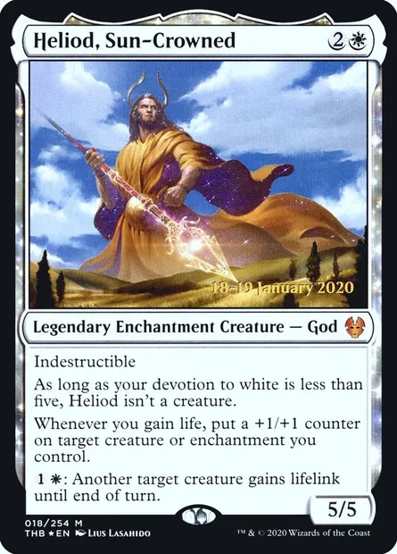 Heliod, Sun-Crowned, Magic card PTHB 18s — Theros Beyond Death Promos set