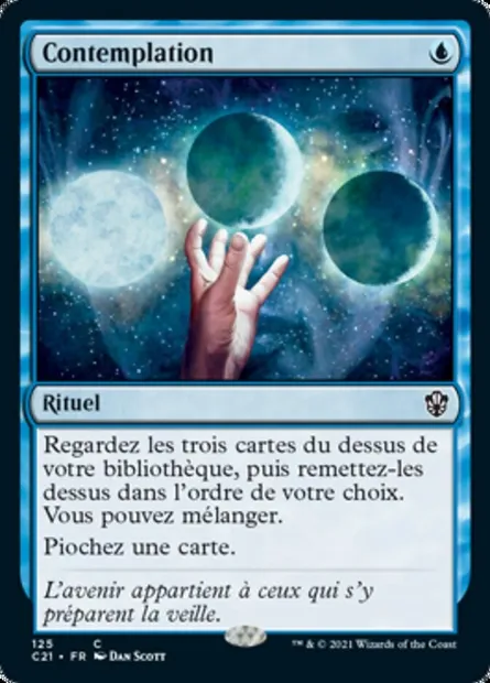 Contemplation, carte Magic C21 125 — extension Commander 2021