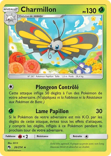 Charmillon, carte Pokémon LOT 26 — extension Tonnerre Perdu