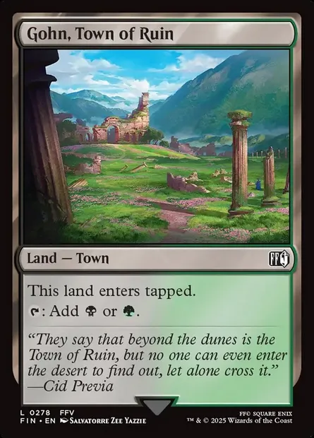Gohn, Town of Ruin, Magic card FIN 278 — Final Fantasy set
