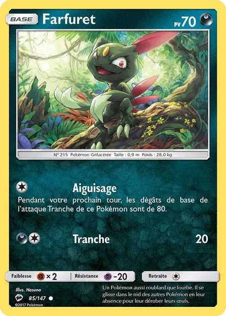 Farfuret, carte Pokémon BUS 85 — extension Ombres Ardentes