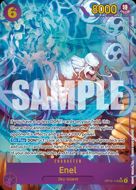 Enel, One Piece card OP15-118 — ADVENTURE ON KAMI’S ISLAND set