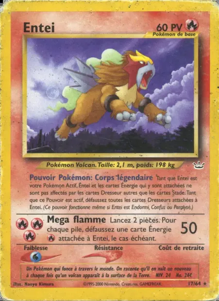 Entei, carte Pokémon NR 17 — extension Neo Revelation