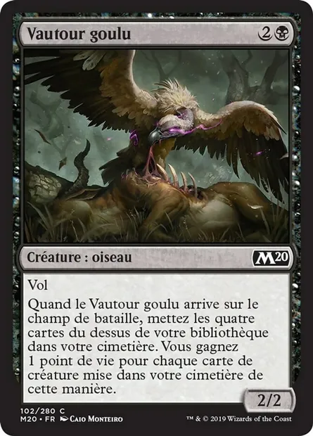 Vautour goulu, carte Magic M20 102 — extension Core Set 2020