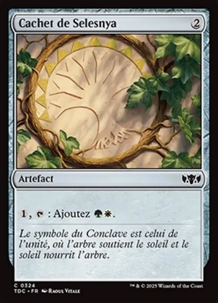 Cachet de Selesnya, carte Magic TDC 324 — extension Tarkir: Dragonstorm Commander