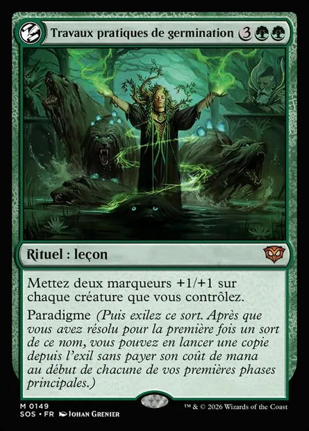 Travaux pratiques de germination, carte Magic SOS 149 — extension Secrets of Strixhaven