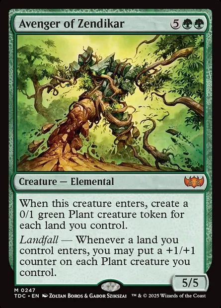 Avenger of Zendikar, Magic card TDC 247 — Tarkir: Dragonstorm Commander set