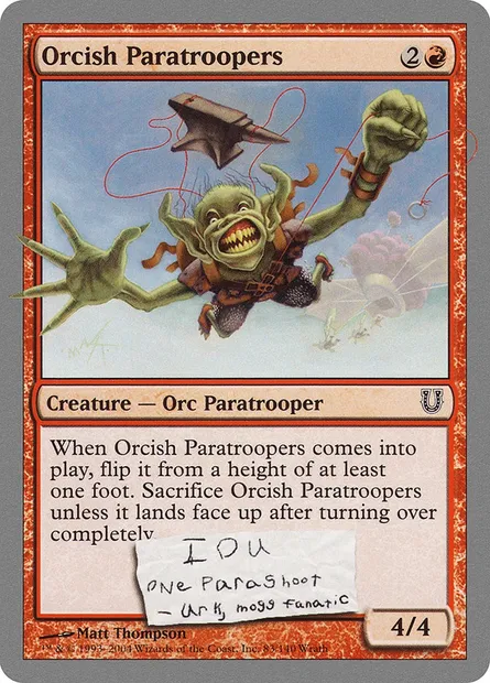 Orcish Paratroopers, Magic card UNH 83 — Unhinged set