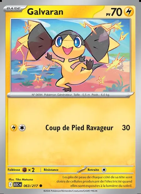 Galvaran, carte Pokémon ASC 063 — extension Héros Transcendants
